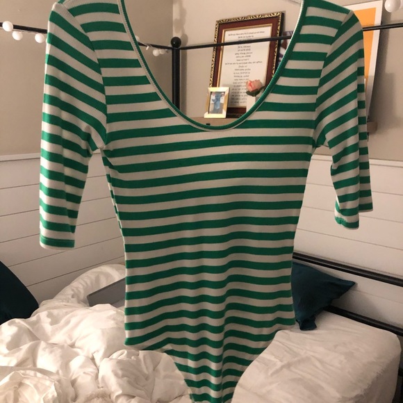 ASOS Tops - Green Striped bodysuit by Collusion (ASOS)